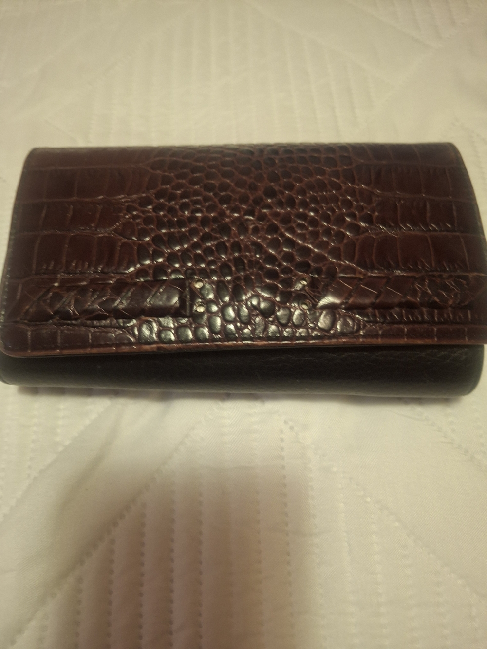 Brighton Brown And Black  Leather Clutch Wallet